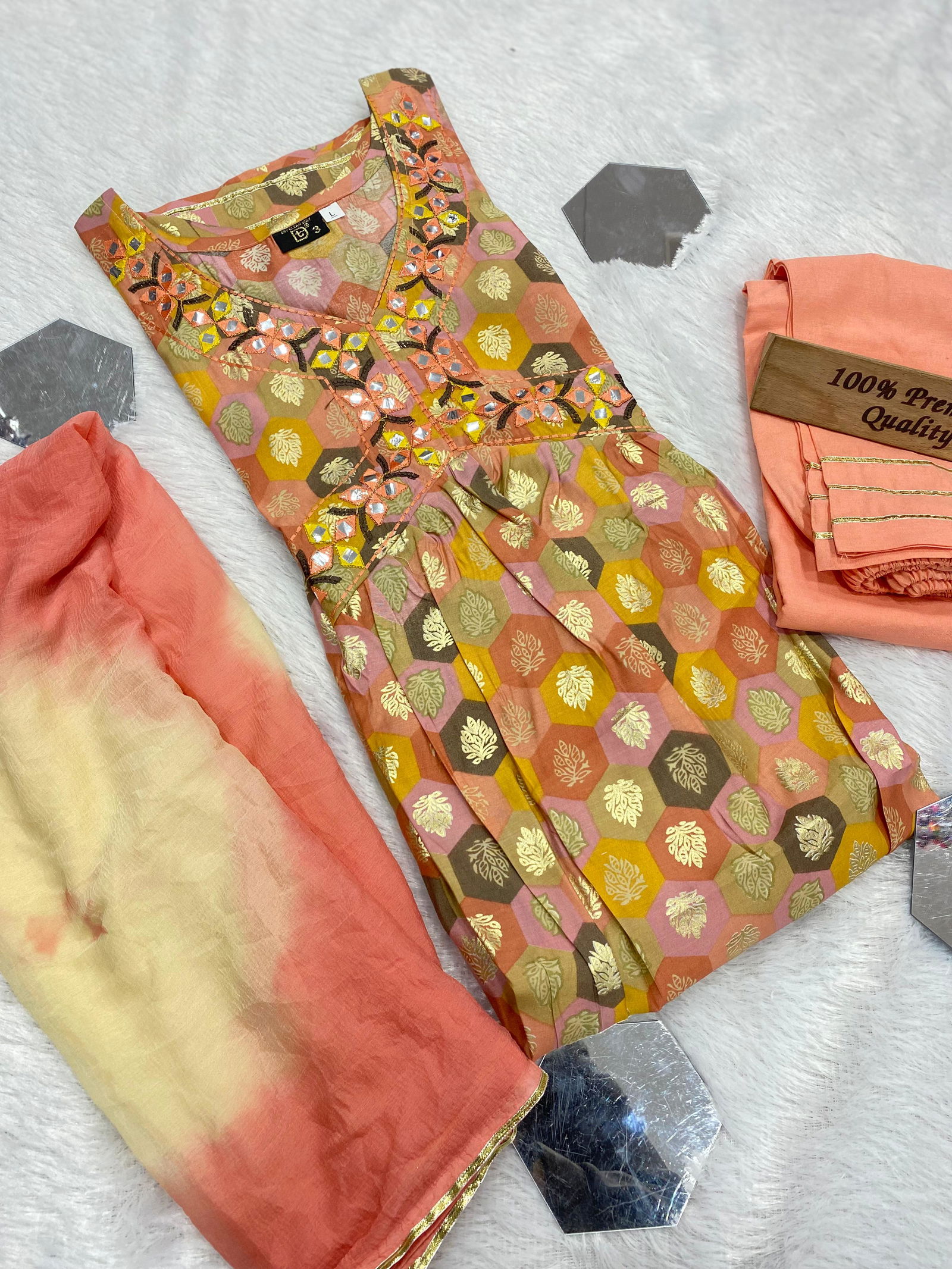 Sun Shine Muslin Alia Cut Kurti With Bottom Dupatta Catalog